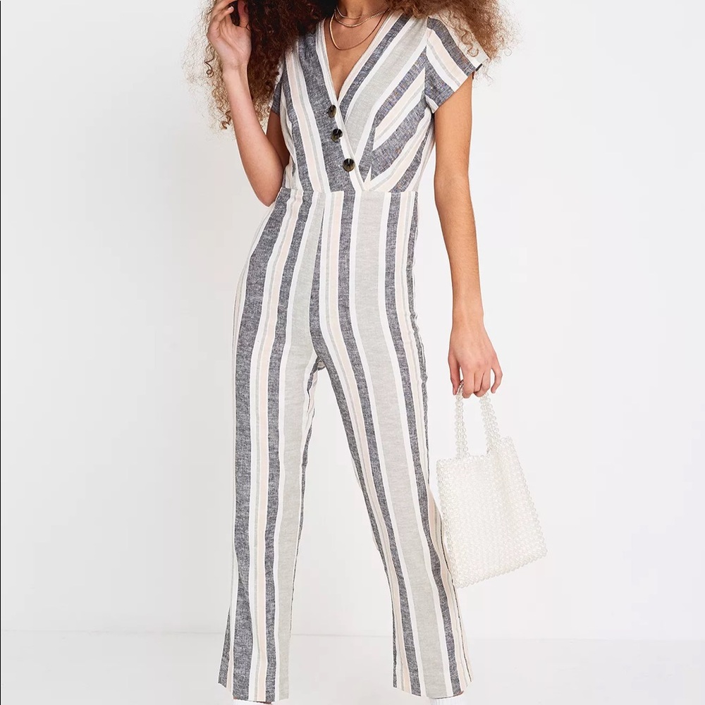 Urban Outfitters: Striped Button-Through Jumpsuit